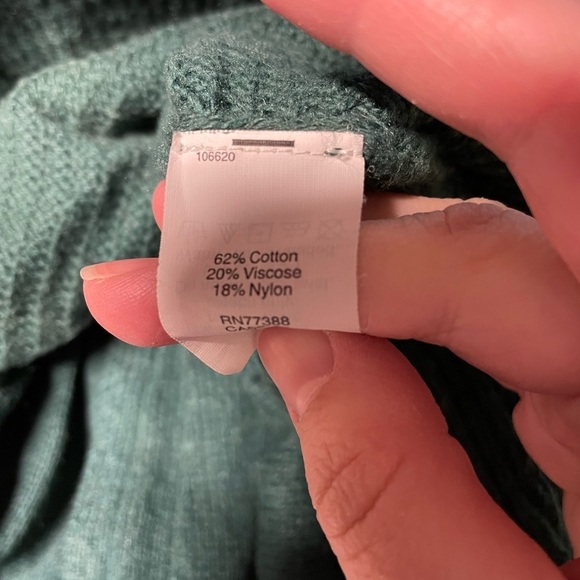 Madewell back zip sweater knit pine green size small seen on screen - Picture 7 of 8